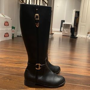 Faux leather long boots